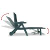 Sun Lounger with Footrest Plastic Green(D0102HEJ2WV)