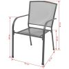 Stackable Garden Chairs 2 pcs Steel Gray(D0102HEJ9IY)