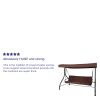 3-Seat Outdoor Steel Converting Patio Swing Canopy Hammock with Cushions / Outdoor Swing Bed(D0102HEG2GU)