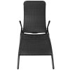 Folding Sun Lounger Poly Rattan Black(D0102HEJI2G)