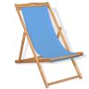 Deck Chair Teak 22.1"x41.3"x37.8" Blue(D0102HEJGAU)