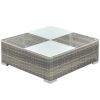 6 Piece Garden Lounge Set with Cushions Poly Rattan Gray(D0102HEJ98Y)