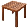 Sun Lounger with Table Solid Acacia Wood and Textilene(D0102HEJPKV)