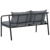 2 Seater Garden Sofa with Cushions Gray Aluminium(D0102HEJ0S7)