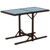 3 Piece Bistro Set with Cushions Poly Rattan Brown(D0102HEJSBU)
