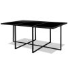 11 Piece Outdoor Dining Set with Cushions Poly Rattan Black(D0102HEJ9VW)