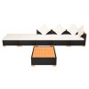 6 Piece Garden Lounge Set with Cushions Poly Rattan Black(D0102HEJ9JG)