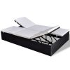 Double Sun Lounger with Cushion Poly Rattan Black(D0102HEJPTY)