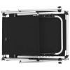 Folding Sun Lounger with Roof Aluminium and Textilene Black(D0102HEJLMW)