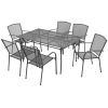 7 Piece Outdoor Dining Set Steel Anthracite(D0102HEJ92V)