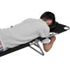 Folding Sun Lounger with Head Cushion Powder-coated Steel Black(D0102HEJPEG)