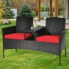Modern Patio Conversation Set with Built-in Coffee Table and Cushions(D0102HPIFXG)