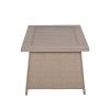 Aluminum Patio Chat Table with Faux Wood Top(D0102HEV4SU)