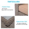 4 PCS Outdoor Patio Rattan Wicker Furniture Set with Table Sofa Cushioned  XH(D0102HEBT67)
