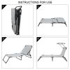 Outdoor Folding Three-Fold Camping Bed Gray (With Head Canopy) YF(D0102HEBF1A)