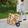 Firewood Cart 220LBS with Large Wheels, Fireplace Log Rolling Caddy Hauler, Wood Mover Outdoor Indoor Storage Holder Rack, Heavy Duty RT(D0102HEB8UG)