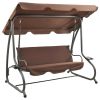 Outdoor Swing Bench with Canopy Coffee(D0102HETIVA)