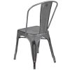 Commercial Grade 4 Pack Distressed Metal Indoor-Outdoor Stackable Chair(D0102HEI46G)