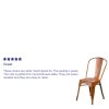 Commercial Grade 4 Pack Distressed Metal Indoor-Outdoor Stackable Chair(D0102HEI41A)