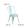 Commercial Grade 4 Pack Distressed Metal Indoor-Outdoor Stackable Chair(D0102HEI4BG)