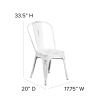 Commercial Grade 4 Pack Distressed Metal Indoor-Outdoor Stackable Chair(D0102HEI41W)