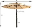 9Ft 3-Tiers Outdoor Patio Umbrella with Crank and tilt and Wind Vents for Garden Deck Backyard Pool Shade Outside Deck Swimming Pool RT(D0102HEBEWG)