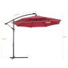 10 FT Solar LED Patio Outdoor Umbrella Hanging Cantilever Umbrella Offset Umbrella Easy Open Adustment with 24 LED Lights(D0102HHV9MY)