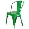 Commercial Grade 4 Pack Distressed Metal Indoor-Outdoor Stackable Chair(D0102HEI4BY)