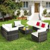7 Pieces Rattan Sectional Sofa Set with Cushion for Patio Garden(D0102HHY1TJ)