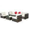 7 Pieces Rattan Sectional Sofa Set with Cushion for Patio Garden(D0102HHY1TJ)