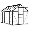 Greenhouse with Base Frame Anthracite Aluminum 63.4 ftÃ‚Â²(D0102HPZLZY)