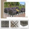7 Pieces Rattan Sectional Sofa Set with Cushion for Patio Garden(D0102HHY1T8)