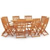 9 Piece Folding Outdoor Dining Set Solid Eucalyptus Wood(D0102HPZLVU)