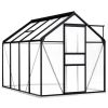 Greenhouse with Base Frame Anthracite Aluminum 51.1 ftÃ‚Â²(D0102HPZLZG)