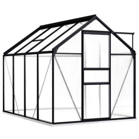 Greenhouse with Base Frame Anthracite Aluminum 51.1 ftÃ‚Â²(D0102HPZLZG)