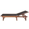 Sun Lounger Solid Acacia Wood and Textilene(D0102HEJPKA)