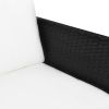 3 Piece Garden Lounge Set with Cushions Poly Rattan Black(D0102HEJE4Y)