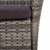 3 Piece Bistro Set Poly Rattan Gray(D0102HEJQ0W)