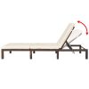 Sun Lounger with Cushion Poly Rattan Brown(D0102HEJ9NA)