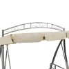 Outdoor Convertible Swing Bench with Canopy Sand White(D0102HEJ22W)