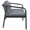 2 Seater Garden Sofa with Cushions Gray Aluminium(D0102HEJ0S7)