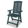 Reclining Garden Chairs 2 pcs Plastic Green(D0102HEJGJV)