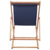 Folding Beach Chair Fabric and Wooden Frame Blue(D0102HEJQXW)
