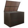Garden Storage Box Brown 59"x39.4"x39.4" Poly Rattan(D0102HEJLQY)