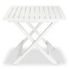 3 Piece Folding Bistro Set Plastic White(D0102HEJ2ZW)