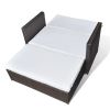 Garden Sofa Poly Rattan Brown(D0102HEJI6Y)