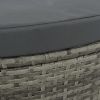 2 Seater Garden Sofa with Cushions and Parasol Gray Poly Rattan(D0102HEJLUA)