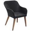 Outdoor Chairs with Cushions 2 pcs Poly Rattan Black(D0102HEJQNV)