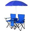 Portable Folding Picnic Double Chair with Umbrella(D0102HPI3TV)
