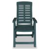 Reclining Garden Chairs 2 pcs Plastic Green(D0102HEJGJV)